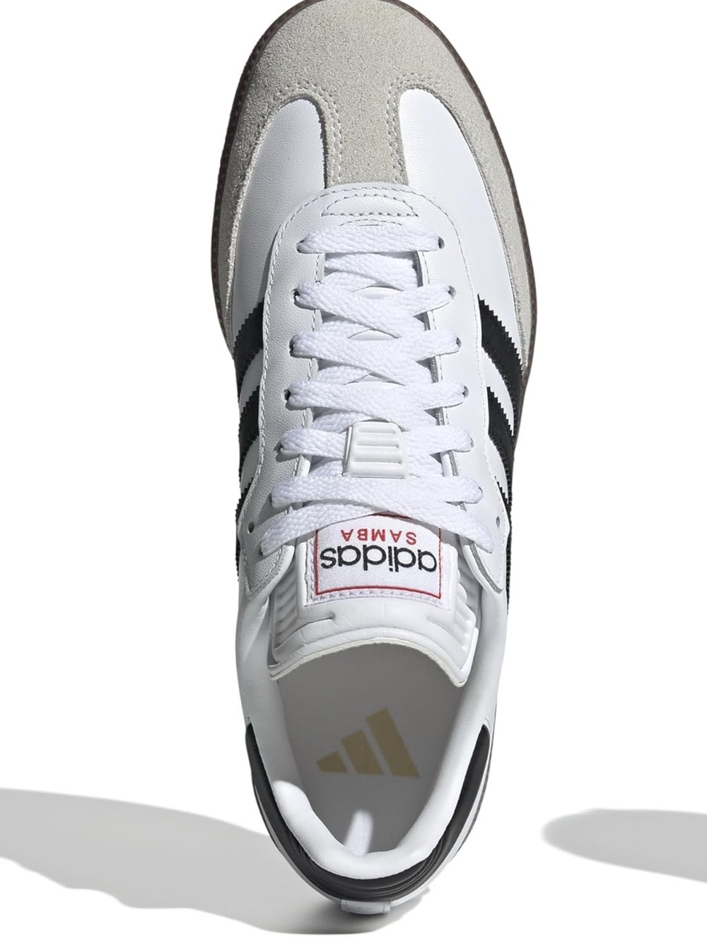 adidas Samba Classic Leather Sneaker in White and Black - Picture 3 of 5